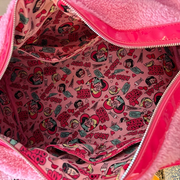 Pink Fuzzy Tote Bag with Fun Patches - Picture 8 of 8
